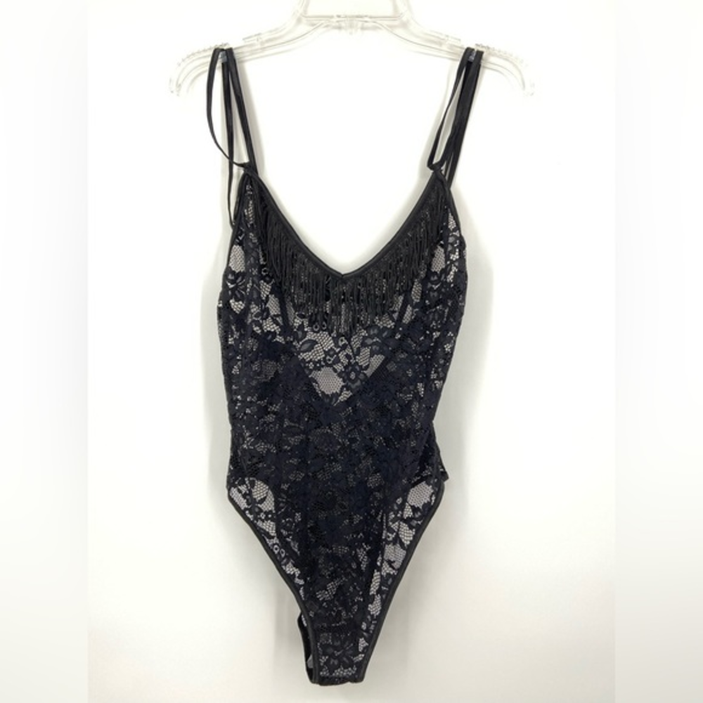 Lovers + Friends, Fringe, lBlack, Lace, Body Suit, size Medium
